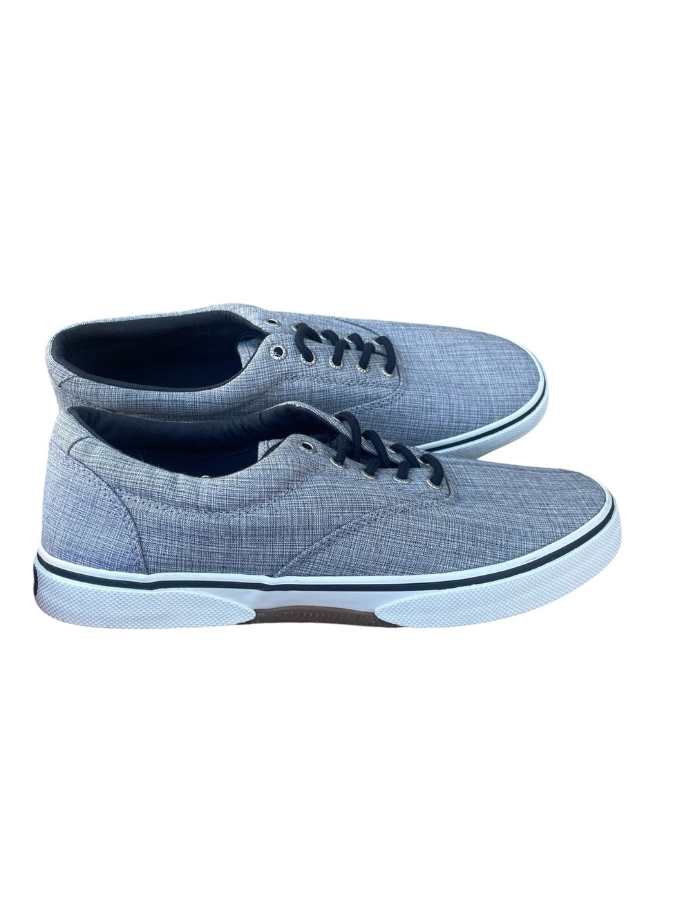 Sperry Men’s‎ Canvas Low Top Sneaker, Size 11.5, Black/White, EUC